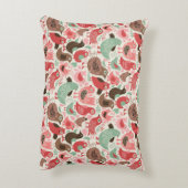 かわいい鳥が付いている背景 アクセントクッション (裏面(縦))