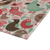 かわいい鳥が付いている背景 カッティングボード (角)