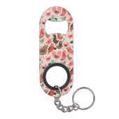 かわいい鳥が付いている背景 キーホルダー栓抜き (裏面)