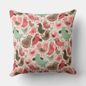 かわいい鳥が付いている背景 クッション (裏面)