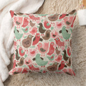 かわいい鳥が付いている背景 クッション (ブランケット)