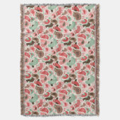 かわいい鳥が付いている背景 スローブランケット (正面縦)