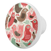 かわいい鳥が付いている背景 セラミックノブ (右)