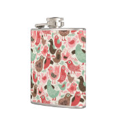 かわいい鳥が付いている背景 フラスク (左)