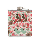 かわいい鳥が付いている背景 フラスク (裏面)