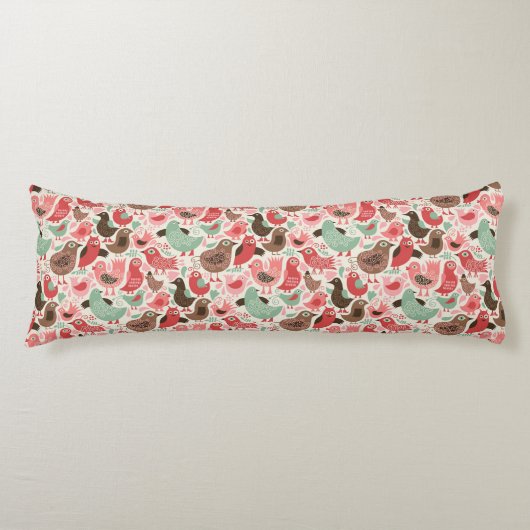 かわいい鳥が付いている背景 ボディピロー (正面)