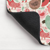 かわいい鳥が付いている背景 マウスパッド (コーナー)