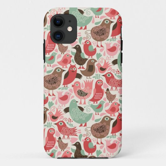 かわいい鳥が付いている背景 Case-Mate iPhoneケース (裏面)