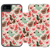 かわいい鳥が付いている背景 INCIPIO iPhoneウォレットケース (フォリオ Open)