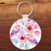 かわいい鳥とかわいらし花 キーホルダー (裏面)