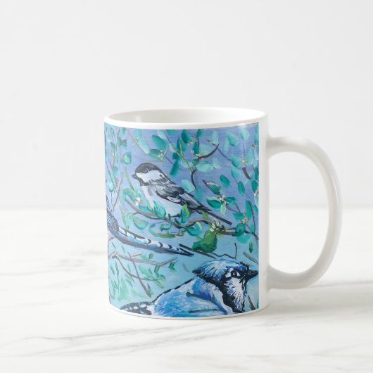 かわいい鳥とアートの作品 コーヒーマグカップ (右)