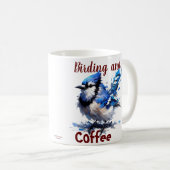 かわいい鳥とコーヒーの陶器 コーヒーマグカップ (正面右)