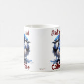 かわいい鳥とコーヒーの陶器 コーヒーマグカップ (中央)