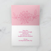 かわいい鳥とピンクの牡丹 | HAPPY MOTHER'S DAY カード (内部)