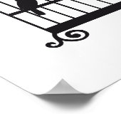 かわいい鳥とヴィンテージの鳥 ポスター (角)