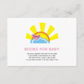 かわいい鳥と太陽の本で赤ちゃんシャワー エンクロージャーカード (正面)