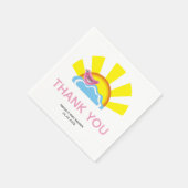 かわいい鳥と太陽の本ベイビーシャワーありがとう スタンダードカクテルナプキン (角)