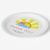 かわいい鳥と太陽の赤ちゃんシャワーありがとう ペーパープレート (アングル)