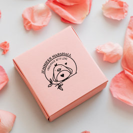 かわいい鳥と愛の手作り(名前をカスタムする) ラバースタンプ