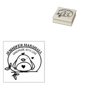 かわいい鳥と愛の手作り(名前をカスタムする) ラバースタンプ (押印)