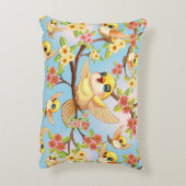 かわいい鳥と春の花 アクセントクッション (裏面(縦))