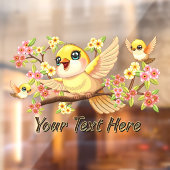 かわいい鳥と春の花 ウィンドウサイン (シート2)