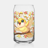 かわいい鳥と春の花 ガラス缶 (裏面)