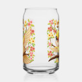 かわいい鳥と春の花 ガラス缶 (左)