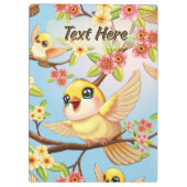 かわいい鳥と春の花 クリップボード (裏面)