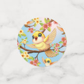 かわいい鳥と春の花 コンフェッティ (スモール正面)