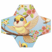 かわいい鳥と春の花 サッカーボール (フラット)