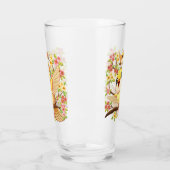 かわいい鳥と春の花 タンブラーグラス (左)