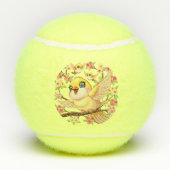 かわいい鳥と春の花 テニスボール (裏面)
