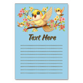 かわいい鳥と春の花 テーブルナンバー (裏面)