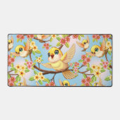 かわいい鳥と春の花 デスクマット (正面)