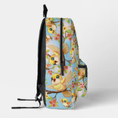 かわいい鳥と春の花 プリントバックパック (左)
