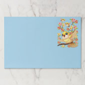 かわいい鳥と春の花 ペーパーパッド (正面)