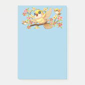 かわいい鳥と春の花 ポストイット (正面)