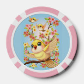かわいい鳥と春の花 ポーカーチップ (裏面)
