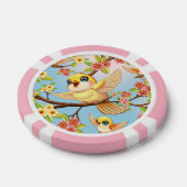 かわいい鳥と春の花 ポーカーチップ (シングル)