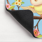 かわいい鳥と春の花 マウスパッド (コーナー)