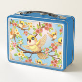 かわいい鳥と春の花 メタルランチボックス (裏面)