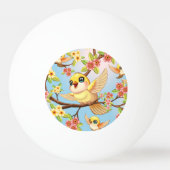 かわいい鳥と春の花 卓球ボール (裏面)
