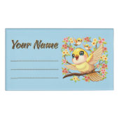 かわいい鳥と春の花 名札 (正面)