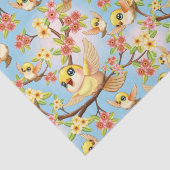 かわいい鳥と春の花 薄葉紙 (詳細)