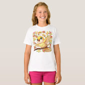 かわいい鳥と春の花 Tシャツ (正面フル)