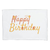 かわいい鳥と花とのハッピーバースデーあいさつ 枕カバー (正面)