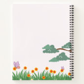 かわいい鳥と花と木のノート ノートブック (裏面)