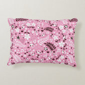 かわいい鳥と花のピンク色 アクセントクッション (裏面)