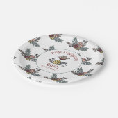 かわいい鳥と花パーソナライズされた60誕生日 ペーパープレート (アングル)